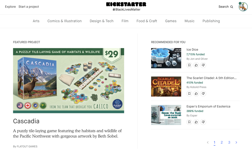 Community site Kickstarter