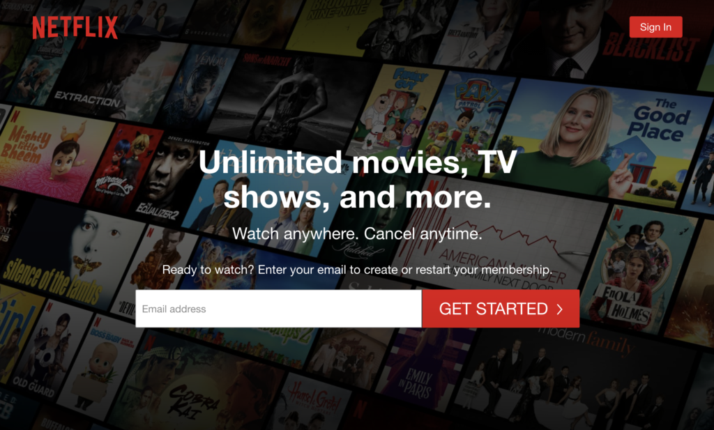 Entertainment site Netflix